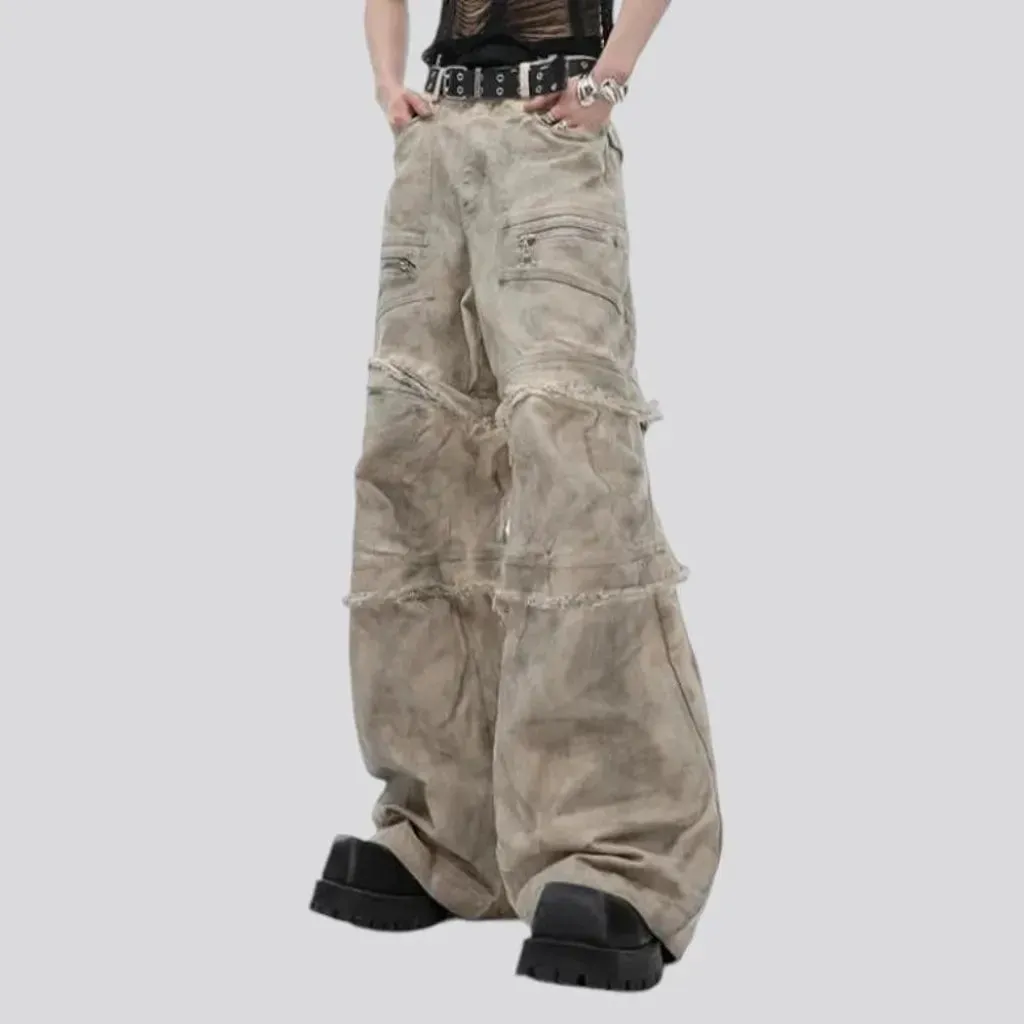 Stylish boho painted baggy jeans for men