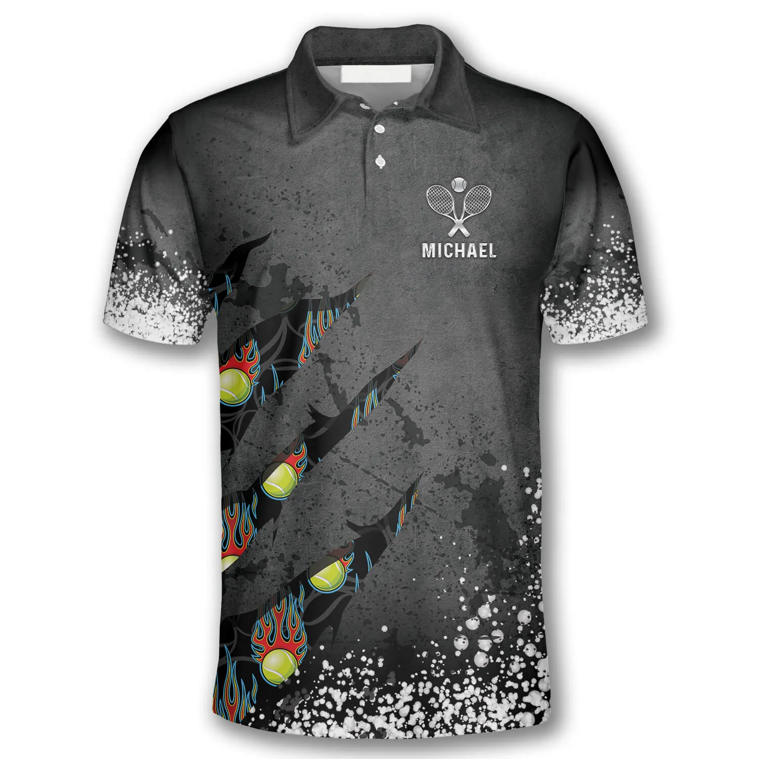 Tennis Paint Splash Custom Tennis Shirts for Men