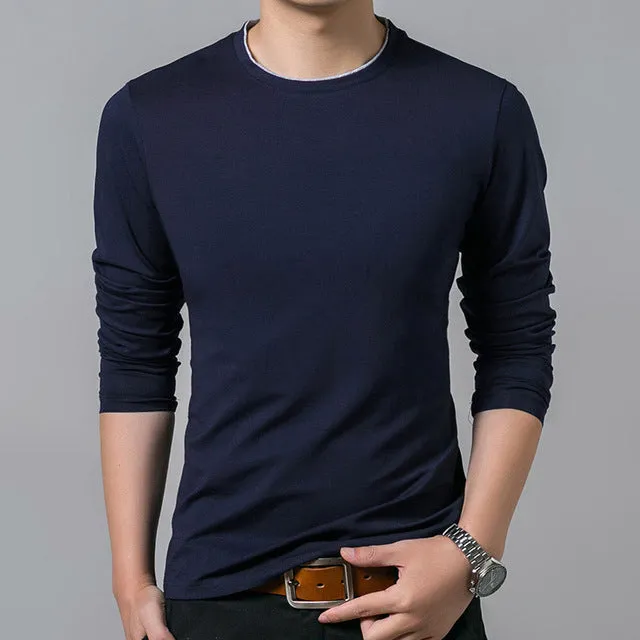 Trendy Street Style Slim Fit Solid Color Long Sleeve Shirt