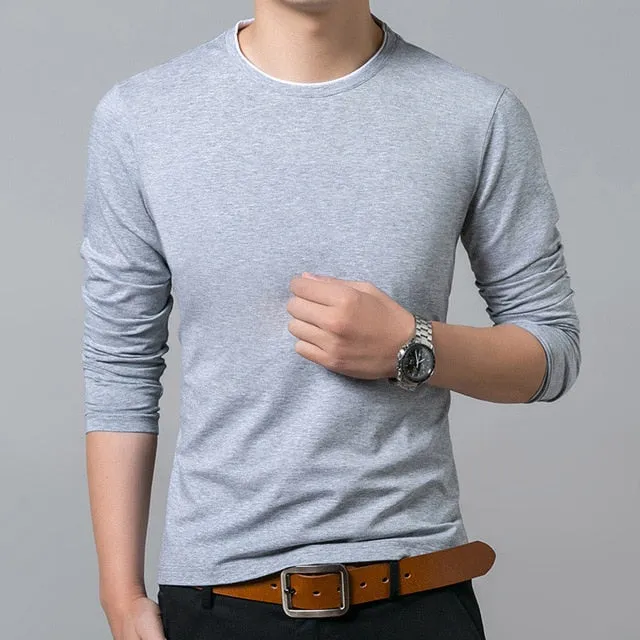 Trendy Street Style Slim Fit Solid Color Long Sleeve Shirt