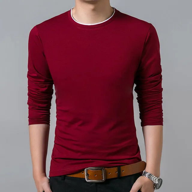 Trendy Street Style Slim Fit Solid Color Long Sleeve Shirt