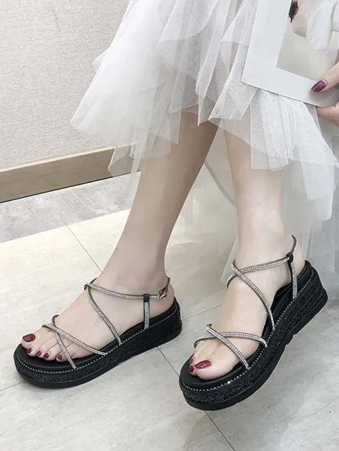 Unique Ankle Buckle Strap Sandals