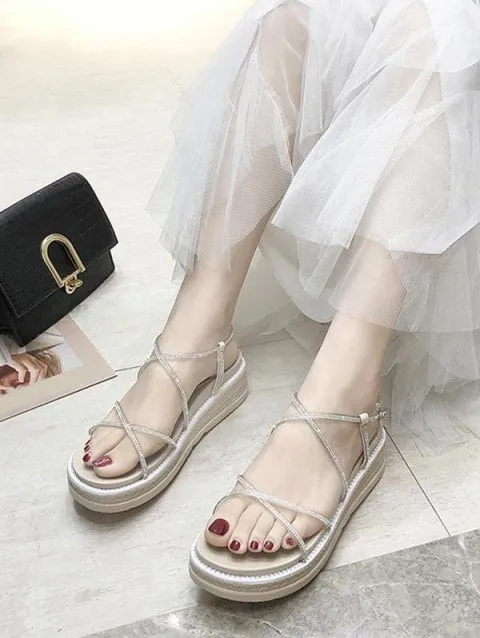 Unique Ankle Buckle Strap Sandals