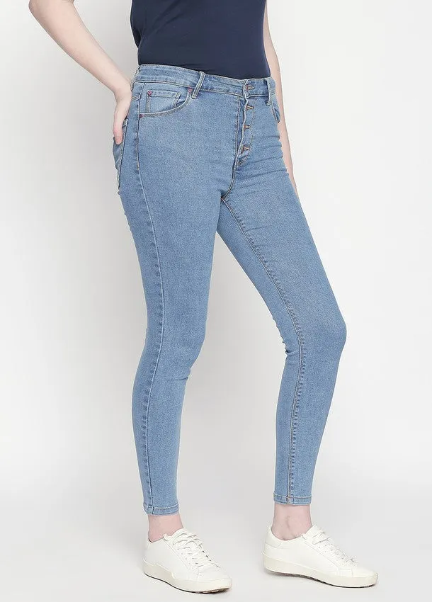 Vienna High Waist Jeans With Four Buttons