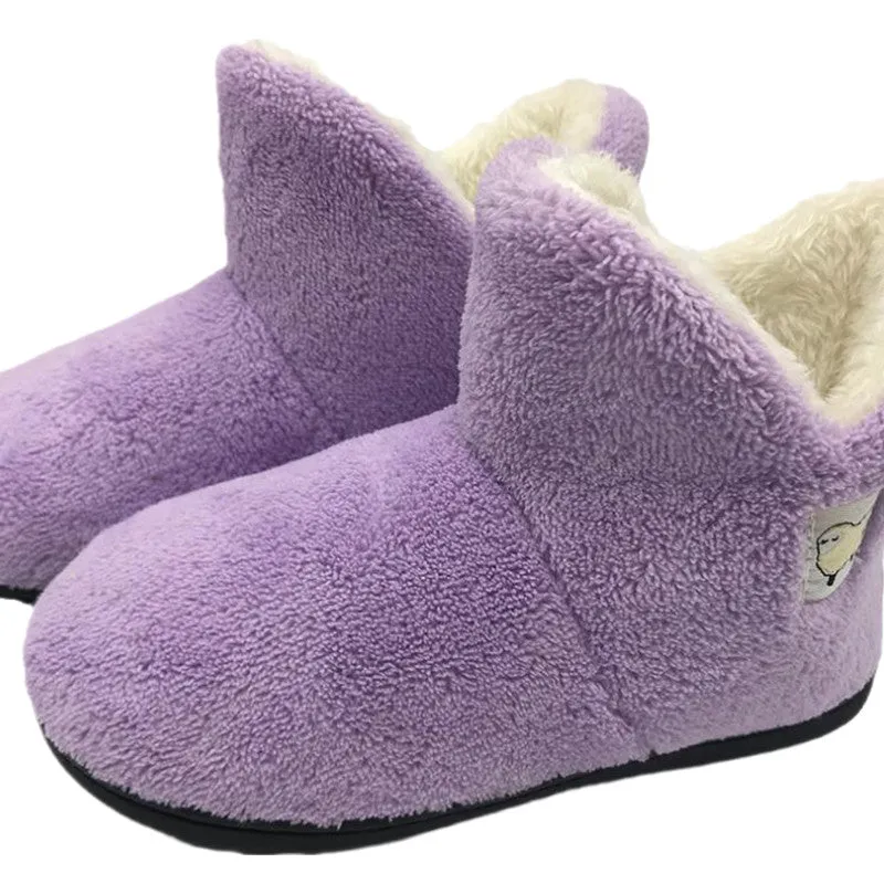 Women Cozy Home Slipper Boots Winter Warm Non-Slip Slippers for Indoor Outdoor