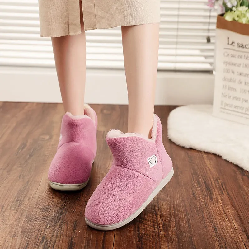 Women Cozy Home Slipper Boots Winter Warm Non-Slip Slippers for Indoor Outdoor