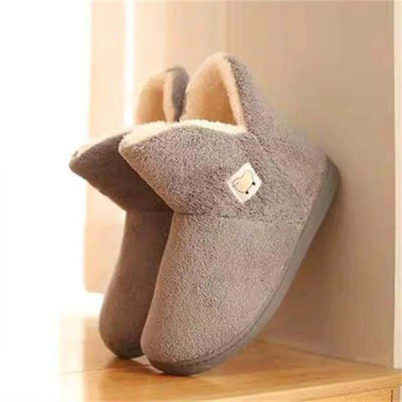 Women Cozy Home Slipper Boots Winter Warm Non-Slip Slippers for Indoor Outdoor