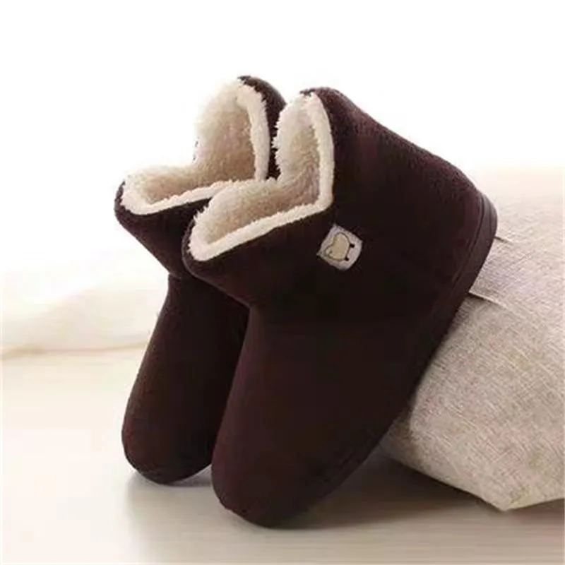 Women Cozy Home Slipper Boots Winter Warm Non-Slip Slippers for Indoor Outdoor