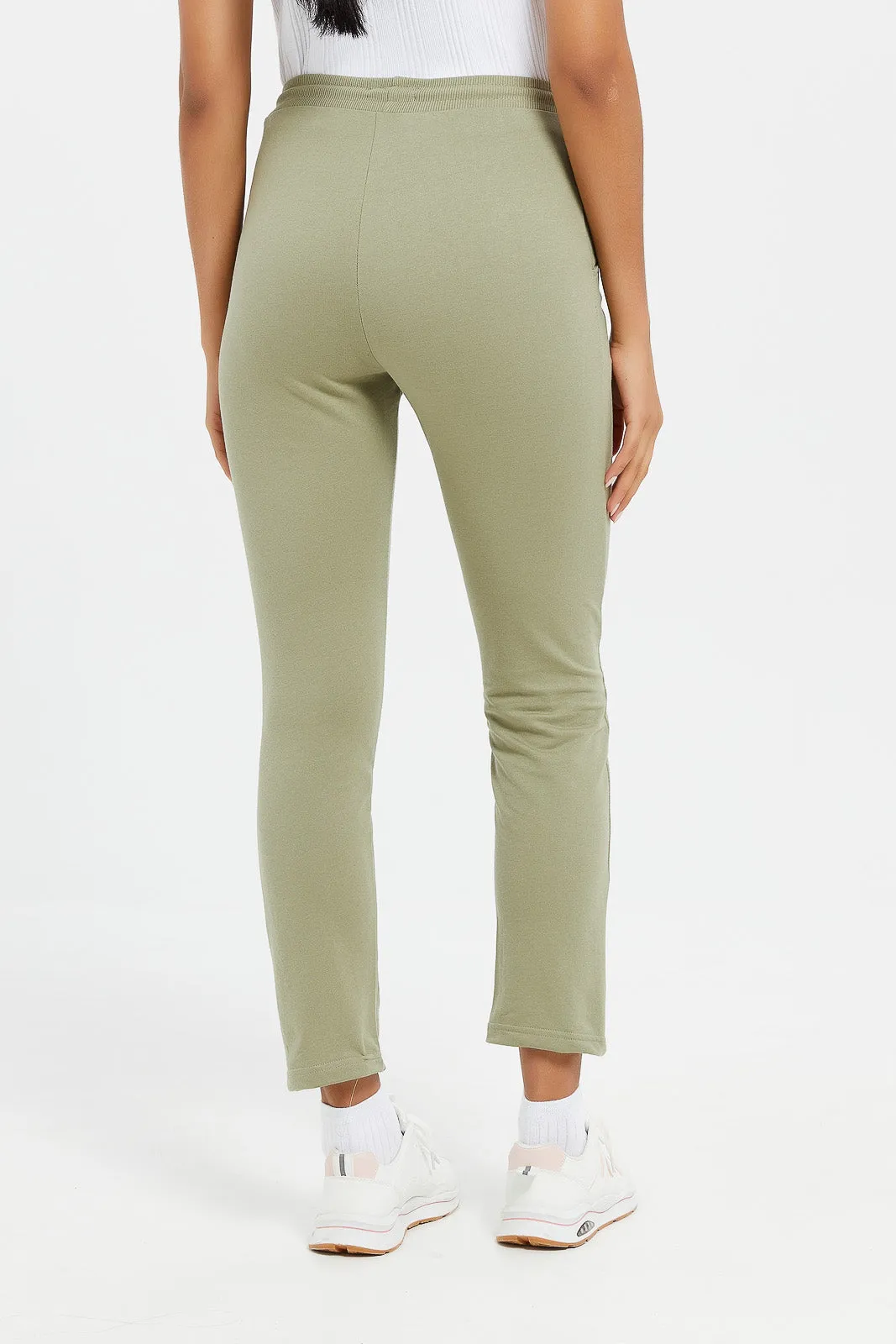 Women Olive Active Pant