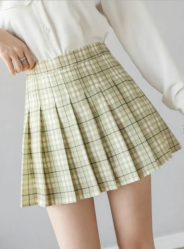 WOMEN SKIRT PREPPY STYLE HIGH WAIST CHIC