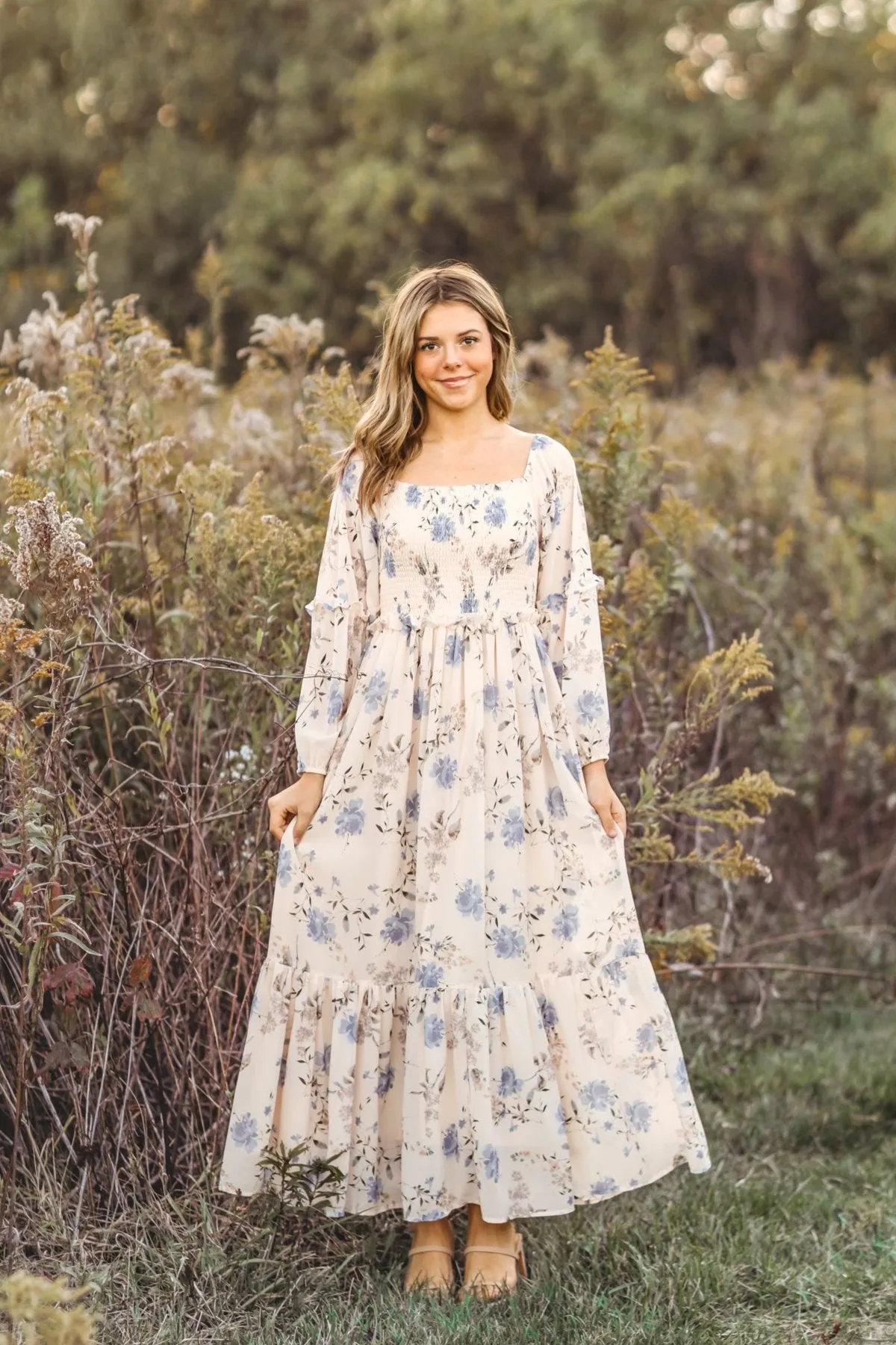 Women's Pippa Maxi (floral blue chiffon)