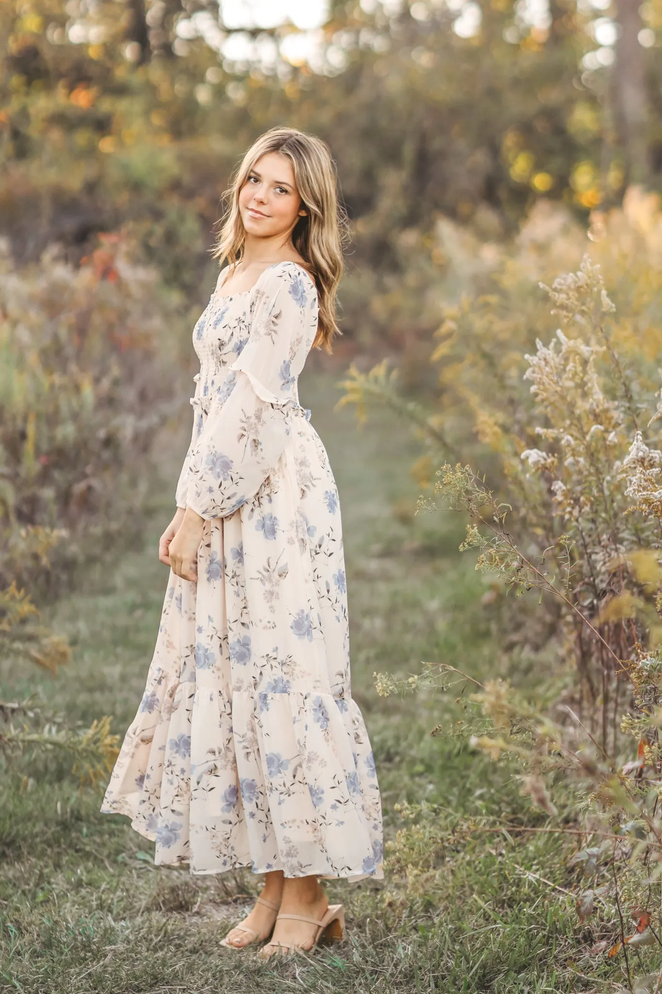 Women's Pippa Maxi (floral blue chiffon)