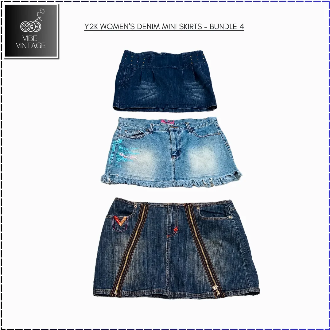 Y2K WOMEN'S DENIM MINI SKIRTS - 15 PCS (BUNDLE 4)